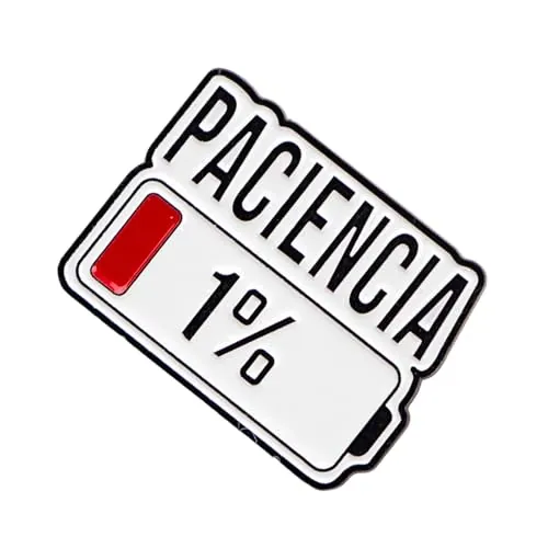 Pin de aleación humorístico 1 por ciento de paciencia restante resistente al desgaste, insignia de metal de moda, decoración para atuendos diarios, pin de aleación de dibujos animados