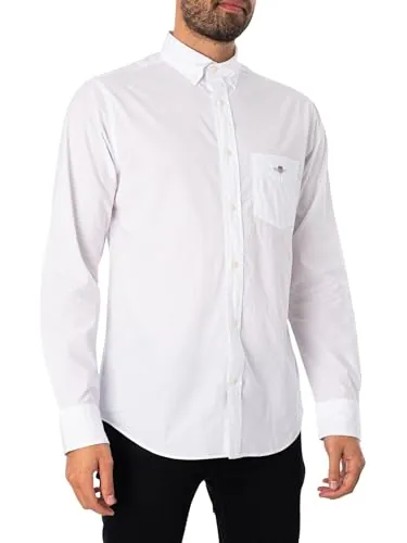 GANT REG Poplin - Camiseta clásica para Hombre, Color Blanco, Blanco, XXL