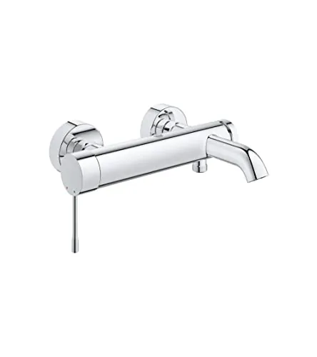GROHE Essence - Grifo de bañera (Grifería de ducha para bañera, mezclador con inversor automático baño/ducha, con válvula antirretorno integrada, conexiones en S), cromo, 33624001