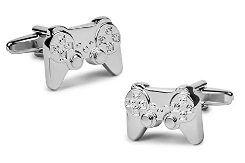 Gemelolandia | Gemelos para Camisa Mando de Videojuegos Acero Gemelos Originales Para Camisas | Para Hombres y Niños | Regalos Para Bodas, Comuniones, Bautizos y Otros Eventos