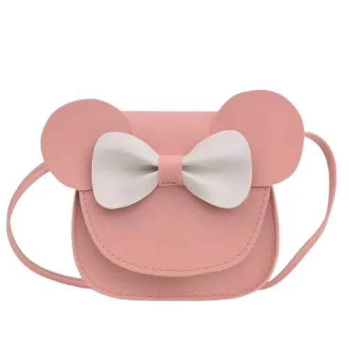 ZYOMVUN Bolso para Niñas, Ears Bow Crossbody Bag, Mochila Bandolera Niña con Solapa Magnética, Bonito Lazo Mini Bolsos de la Princesa, para Niños, Niñas y Adolescentes, 2 3 4 5 6-12 Años