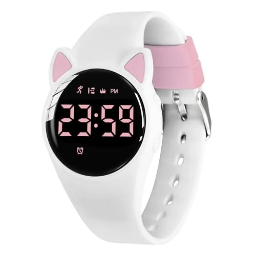 aswan watch Reloj Digital para niñas y niños con Podómetro,Distancia y Calorías sin APPs ni Móvil,cronómetro, Calendario, Despertador y luz-Reloj Infantil Deportivo con Correa de Silicona