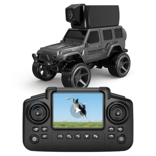 Mini Coche RC FPV 1:64 con Cámara, Pantalla LCD y Vídeo en Tiempo Real,Cámara Magnética Ajustable 45°,Control por App,2 Velocidades,2,4 GHz,Carreras en Interior,Juguetes de Regalo para niños y niñas