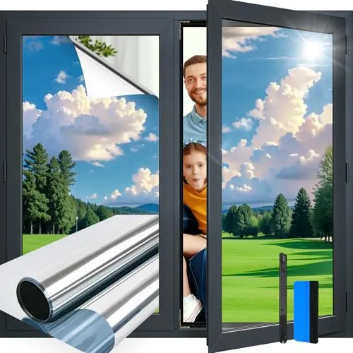 Aurathon Vinilos para Cristales Vinilo Espejo para Ventanas 105x120cm 2Pcs