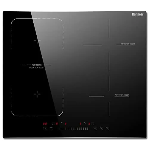 Karinear Placa Induccion 4 Fuegos con Zona Flexible, Empotrable 60CM, 7200W