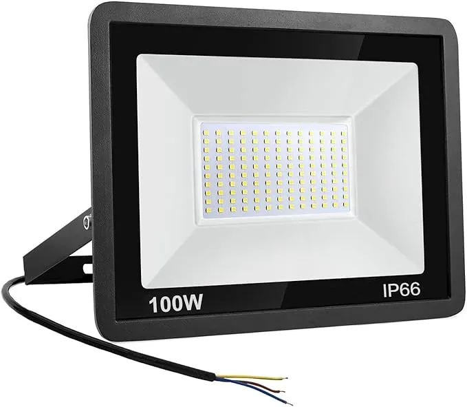 Focos LED Exterior 100W, IP66 Impermeable Foco Proyector LED, Blanco Frío 6500K 10000 Lumen Floodlight para Casa, Garaje, Patio, Terraza, Campo