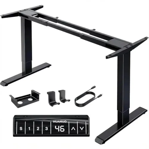 HUANUO Escritorio Elevable Eléctrico, Marco con 2 Motores, Negro