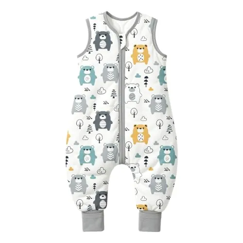 Mosebears Saco de Dormir para Bebé con Piernas 3-4 Años 2,5 TOG Algodón Transpirable Varias Tallas
