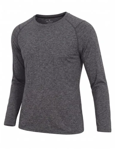 iClosam Ropa Interior Térmica Hombre Manga Larga Forro Polar Invierno | Camiseta Térmica Manga Larga con Cuello Redondo, suave y elástica, ideal como primera capa para esquí, deporte y diario