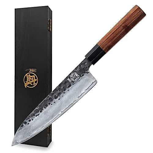 MITSUMOTO SAKARI Cuchillo Gyuto, 20 cm Cuchillos Cocina Forjados a Mano