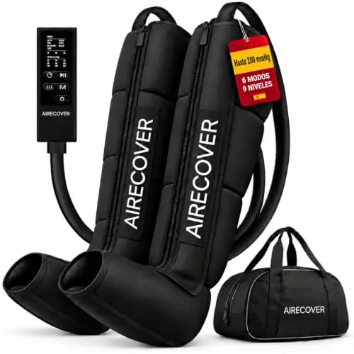 Presoterapia para Casa, Masajeador de Piernas y Pies Cansados para Mejora la Circulación Recuperación, Muscular Drenaje Linfático, Portátil con Bolsa (S:155-169 CM)