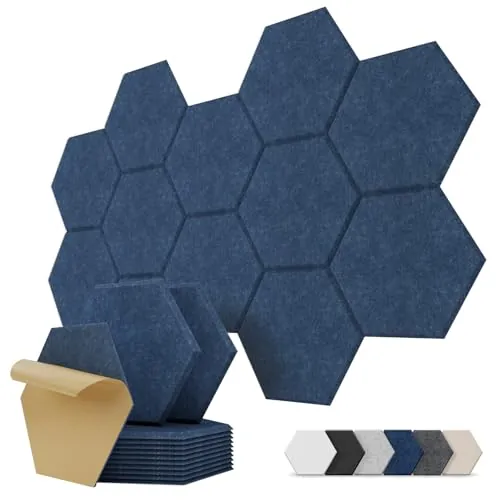 Kuchoow Paneles Acusticos Hexagonales Decorativos Autoadhesivos Pared
