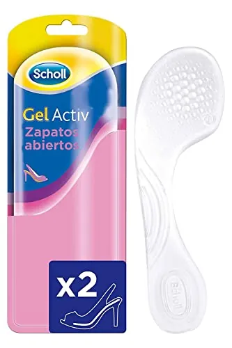 Scholl GelActiv Plantillas Gel Mujer para Zapatos Abiertos - Almohadillas para Pies Ultrafinas, Plantilla Antideslizante Transparente, Sandalias o Tacón Abierto, Comodidad Duradera, Talla 35-40,5