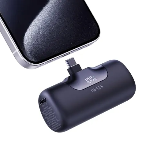 iWALK Power Bank Portátil 5500mAh de Nueva Generación - Cargador Rápido 22.5W USB-C,Batería Externa Compacta para iPhone 17/16/15 Plus/Pro MAX,iPad,Samsung Galaxy S25/S24/S23 y Dispositivos Android