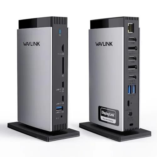 WAVLINK Displaylink Docking Station Triplo Display 4K+Dual 2K, 3 HDMI, 2 DP