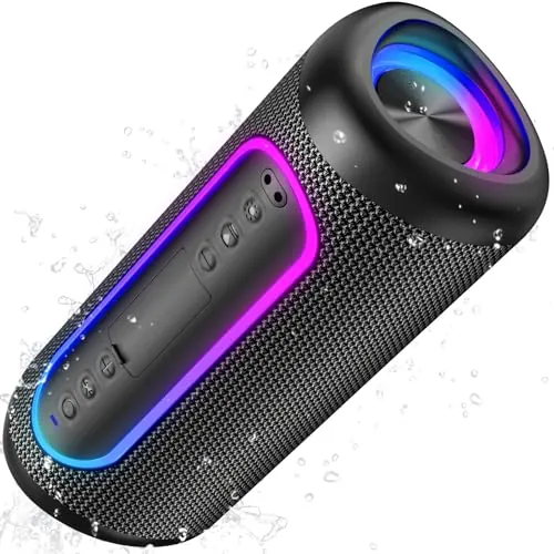 UOHHBOE Altavoz Bluetooth Portátil 30W con Graves Potentes y Sonido 360°