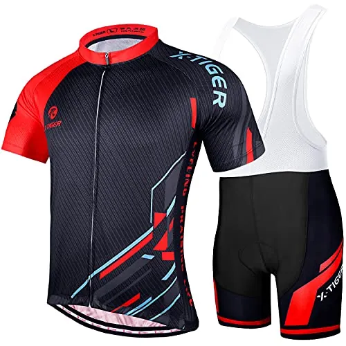 X-TIGER Conjunto Ciclismo Hombre Maillot Culotte Pantalones Cortos Culotes