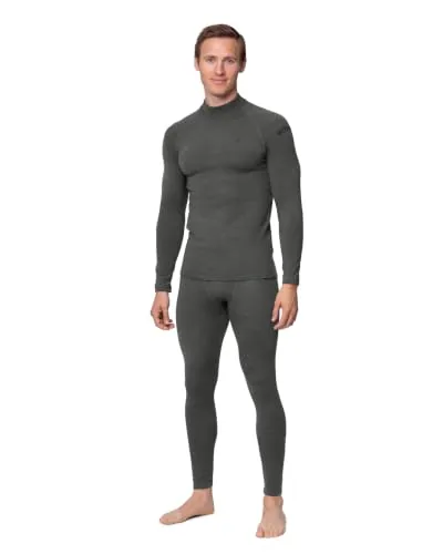 DANISH ENDURANCE Conjunto Térmico Lana Merino Hombre, Gris Oscuro, XL