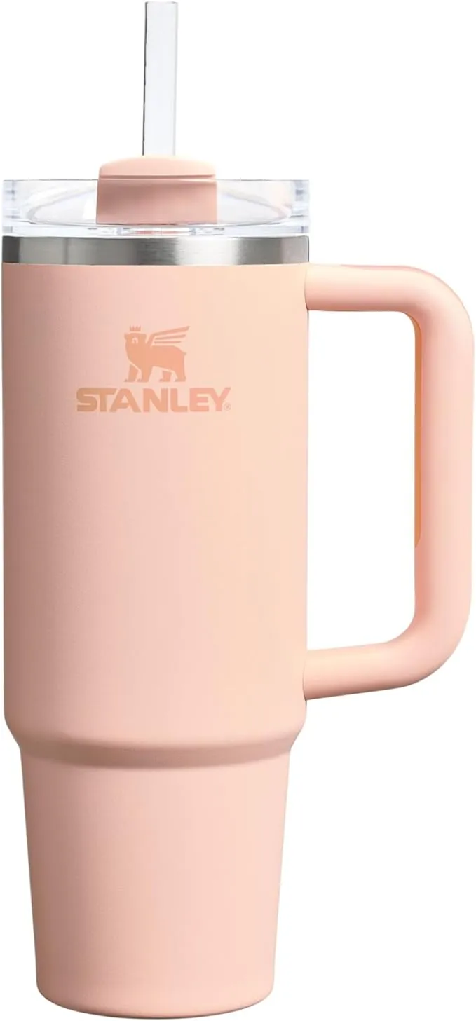 STANLEY Quencher H2.0 FlowState Tumbler 0.89L - Termo Conserva el Frío 9 Horas - Helada Durante 40 Horas - Botella Agua Acero Inoxidable - Taza Termica - Vaso Termico Sin BPA - Orange Cream