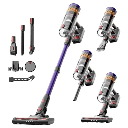Lefant V1 Aspirador Sin Cable 40 KPa, Potente, Filtración de 5 Capas, Pantalla LED Táctil, 3 Velocidades, Cepillo con LED, Tubo Telescópico, Ideal para Toda la Casa 33
