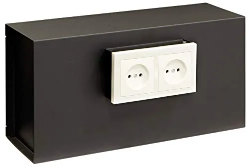 ARREGUI Socket 23000W-S1 Caja fuerte camuflada tras placa de enchufes | Caja de seguridad empotrable en pared | invisible | 20x40x13 cm, 9 L, enchufe genérico
