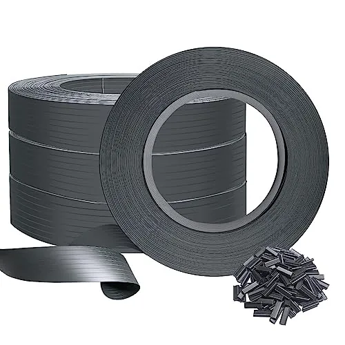 VOUNOT® Tiras de Protección Visual de PVC 300 m x 4.7 cm para Valla de Jardín y Valla de Doble Varilla, Protectora de Privacidad con 600 Clips de Fijación, Gris