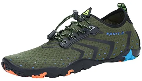 SAGUARO Escarpines Hombre Mujer Zapatos de Agua Ligeros Calzado Playa Transpirables Zapatillas Deportes Acuáticos para Surf Natación Piscina Vela Mares Rocas Río, Verde, 41 EU