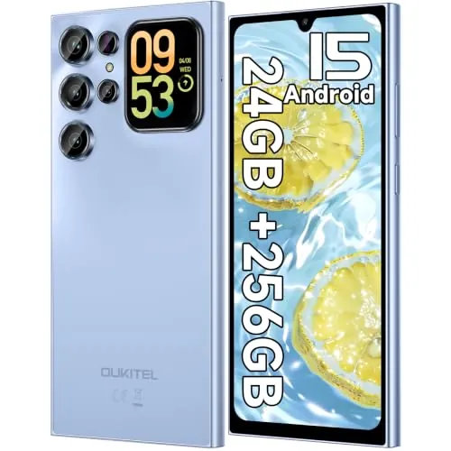OUKITEL C62 Pro Telefono Movil 6.88"HD+ 90Hz Pantalla, 24GB+256GB/1TB, Azul