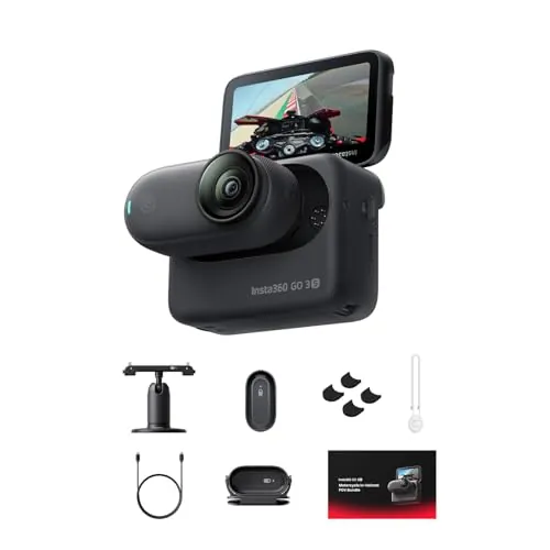 Insta360 GO 3S Paquete POV en Casco para Moto (Edición Especial) - Cámara Vlogging 4K, Manos Libres, cámara POV, 140 Min de batería, Impermeable 10 M, cámara de acción para Deportes, Moto