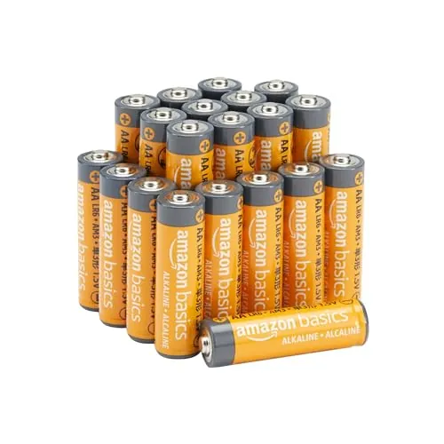 Amazon Basics - Paquete de 20 pilas alcalinas AA de alto rendimiento, 1,5 voltios, vida útil de 10 años