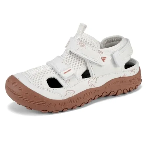 Mishansha Sandalias para Niño y Niña con Puntera Cerrada, Sandalias Niños de Trekking Transpirables y Antideslizantes, Outdoor Sport, Blanco 26 EU