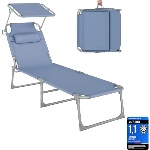 SONGMICS Tumbona Reclinable, 193 x 53 x 29 cm, Carga de 150 kg
