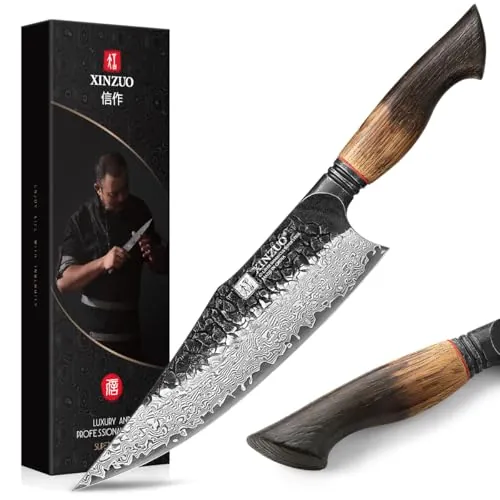 XINZUO 21,9cm Cuchillo de Cocinero 67 Capas de Acero Damasco