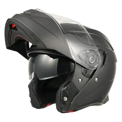 MY Casco Moto Modular 935, Homologado ECE 22.06 con Viseras Dobles para Hombre y Mujer (Titanio Mate, L)