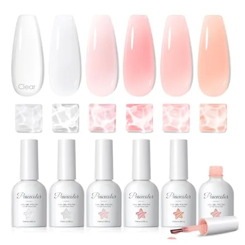 PEACECOLOR Builder Gel Uñas Set 6 10ml Fortalecedor Reconstrucción