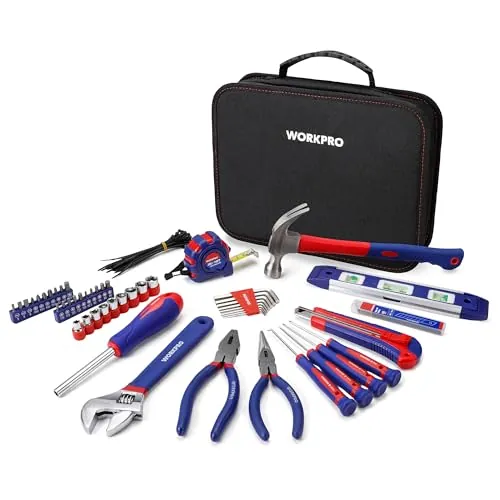 WORKPRO Juego de Herramientas Básicas 100 Piezas con Bolsa