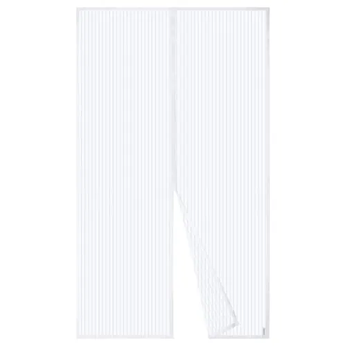 Apalus - Mosquitera magnética para puerta, cortina de malla, junta magnética de arriba a abajo con cierre automático, mantiene el aire fresco en el interior (140 x 240 cm), color blanco