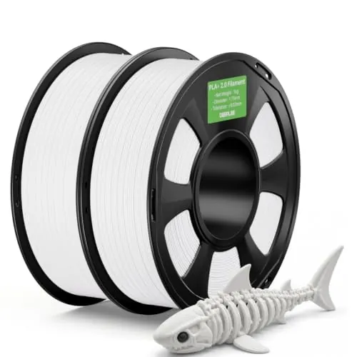 DEEPLEE PLA+ 2.0 Filamento 1.75 mm, Pack 2 x 1 kg, Blanco
