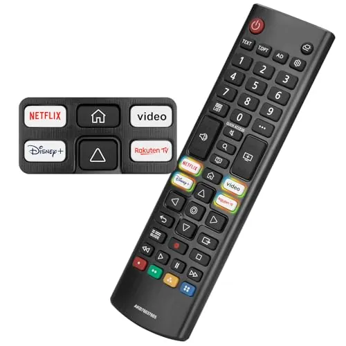 Mando Universal de Reemplazo para LG Smart TV, Control Remoto Infrarrojo Mejorado con Botones de Acceso Rápido para Netflix, Disney+ y Rakuten TV
