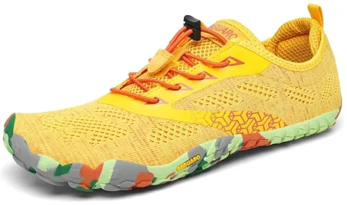 SAGUARO Hombre Mujer Zapatillas Barefoot Minimalistas Calzado de Training Ligeras Cmodas para Caminar Senderismo Ciclismo Trail Running Trekking Playa Agua, Amarillo, 39 EU