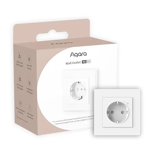 Aqara Enchufe Pared H2 EU, Requiere Zigbee 3.0 HUB,16A, Programación