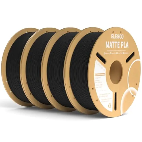 ELEGOO Filamento PLA MATE 1.75 4KG Negro