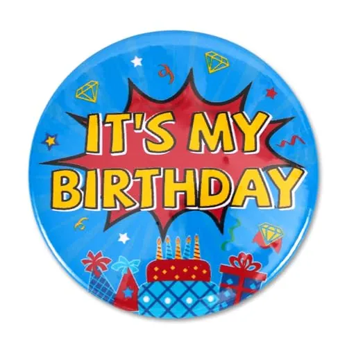 Pin It's My Birthday para Niños & Niñas, Tema de Juego Insignia Cumpleaños Lindo Botón Pin para Celebraciones de Fiesta & Suministros Decoración