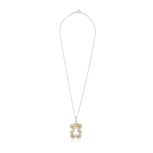TOUS Collar Triple para Mujer con Motivo de Oso Bicolor, Colección Bickie