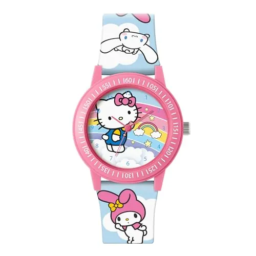 Kids EUROSWAN SL Reloj analógico de Cuarzo para niña con Correa de Silicona HK50252, Rosa, Caricatura