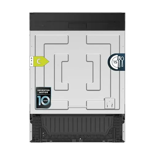 Cecotec Lavavajillas Integrable 60cm Bolero Aguazero 6620 Full-BI C. 1850W, 15 Cubiertos, 8 Programas, Motor Inverter, Pantalla FullColor, Smart Wash, Turbo Dry+, AutoClean, Media Carga, Dual Zone