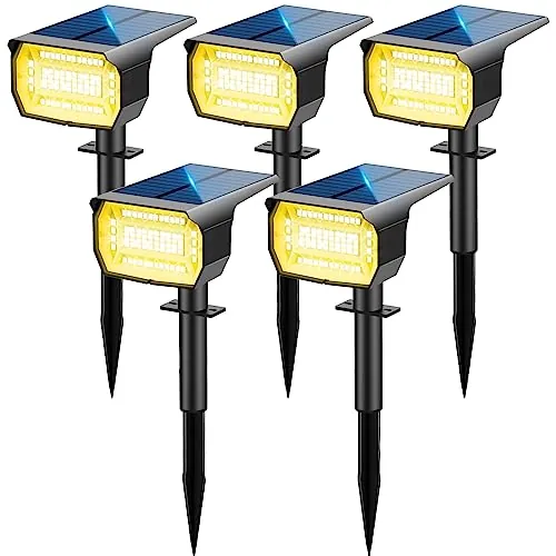 LOTMOS Luces Solares LED Exterior [72 LED/5 Piezas/3000K] Impermeable IP67 para Jardín, Patio, Caminos, Terraza, Suelo, Calzada, Piscina, Césped, Carril