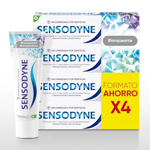 Sensodyne Blanqueante Pasta De Dientes, Alivio Sensibilidad, Pack 4x75 ml