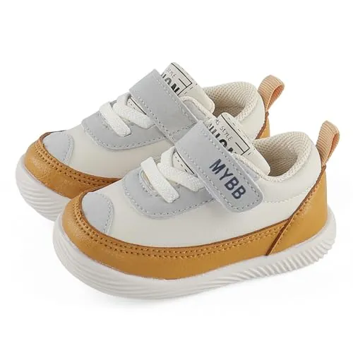 LACOFIA Zapatos Primeros Pasos Bebé Niño Niña Zapatillas de Deporte con Suela de Goma Antideslizante Bebé Amarillo 21(Etiqueta 19)
