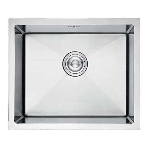Ibergrif M85043 Fregadero Cocina 50 x 43 cm, Fregadero Bajo Encimera o Sobre Encimera con Filtro de Drenaje, Acero Inoxidable